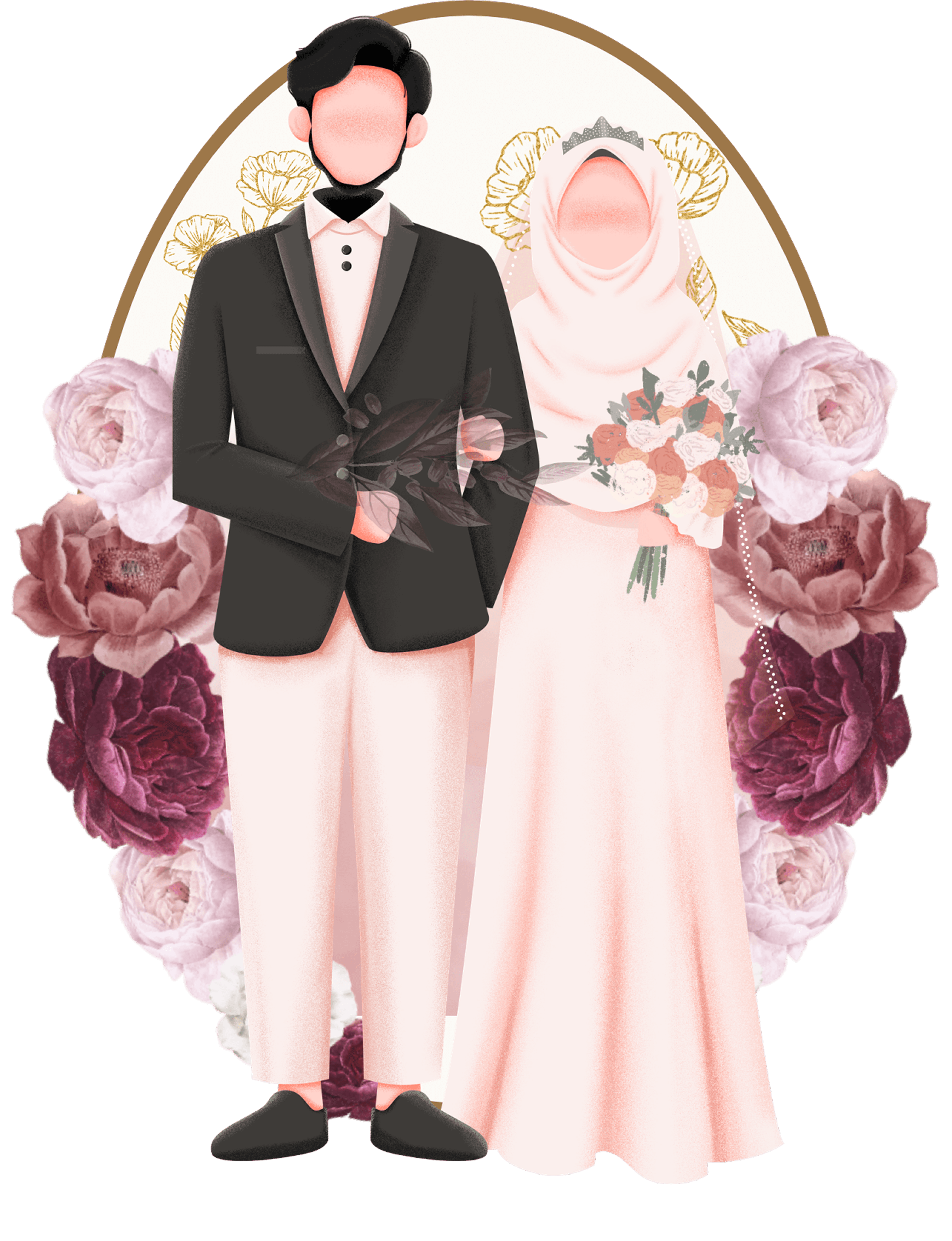 Ilustrasi kedua mempelai